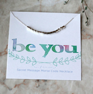 Be You morse code necklace in silver 