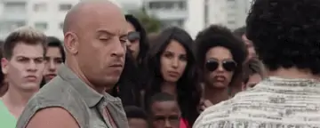 Vin Diesel giving excellent low eyebrow side eye 