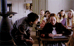 Anne, finally over Gilbert's teasing, and whacking him IN THE FACE with her slate. If you don't have this scene, you don't know Anne.