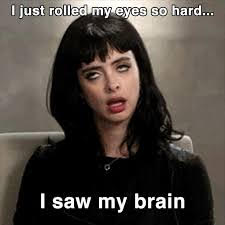 Actress Krysten Ritter rolling her eyes