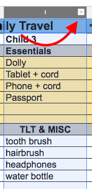 Arrow pointed at dropdown box