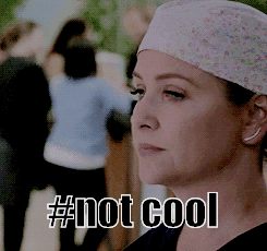 A doctor with a look on her fact and the words #notcool