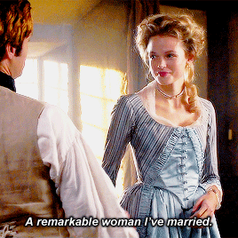 Enys, in his shirt sleeves, kissing Caro and telling her that he's married a remarkable woman.