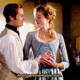 Caro, smiling back and saying "And I a remarkable man."