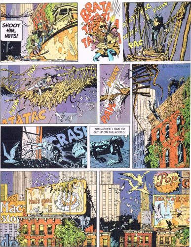page from Valerian showing an overgrown New York City