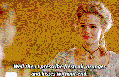 Caro prescribing fresh air oranges and kisses without end then kisses him