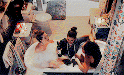 Three girls in a tub