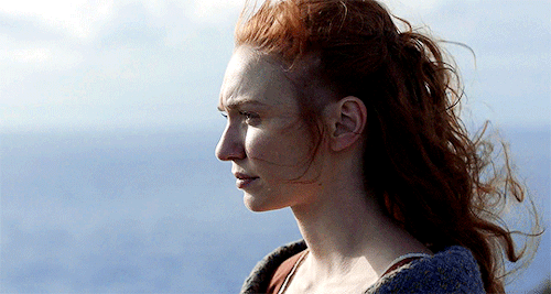 Demelza, brooding by the sea.