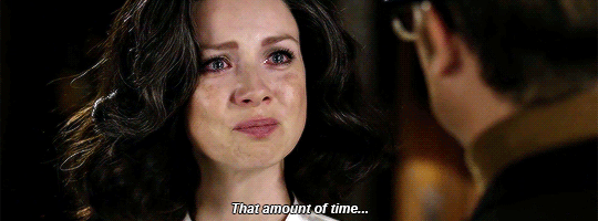 Claire, tearfully shaking her head and saying that amount of time doesn't exist.