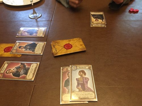 A table with cards on it