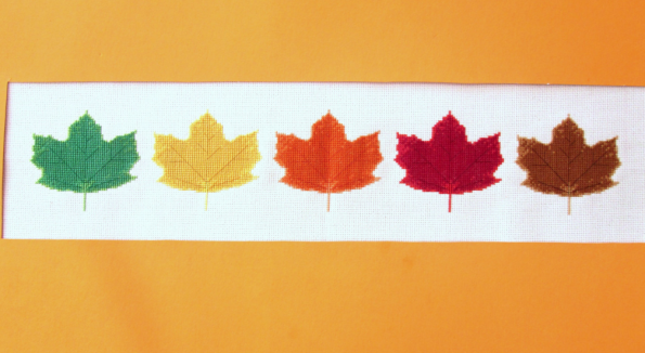 Leaves changing from green to brown summer to winter