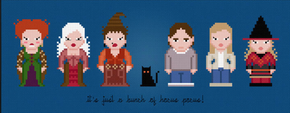 Hocus Pocus character cross stitch
