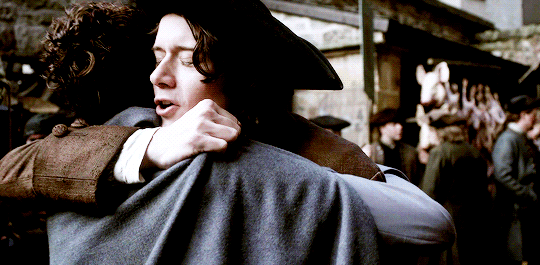 A grown up Fergus, embracing his long lost mother, Claire.