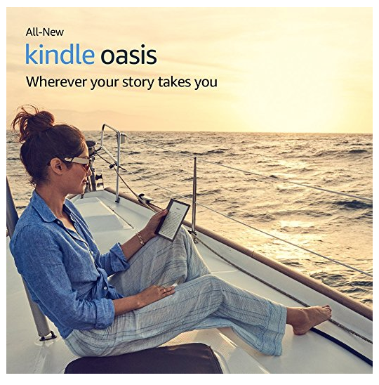 Promotional image for Oasis: woman in linen reading on a yacht against sunset at sea.