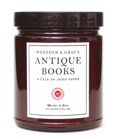 Antique Books scent from Werther and Grays jar candle