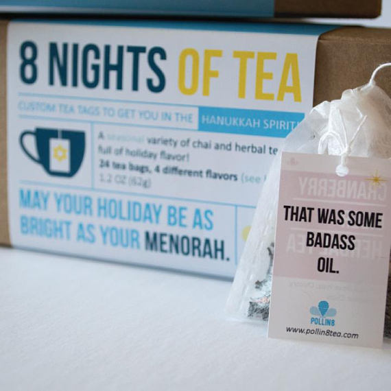 Pollen 8 nights of Tea with a bag that says that was some kickass oil