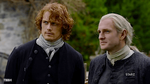 Jamie and Ian, watching Young Ian work with poop.