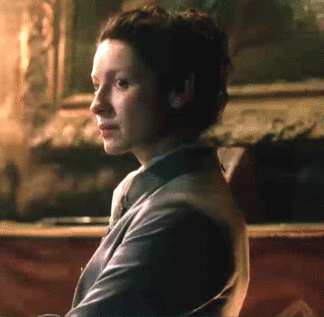 Claire giving Jamie the judgey glare in question.