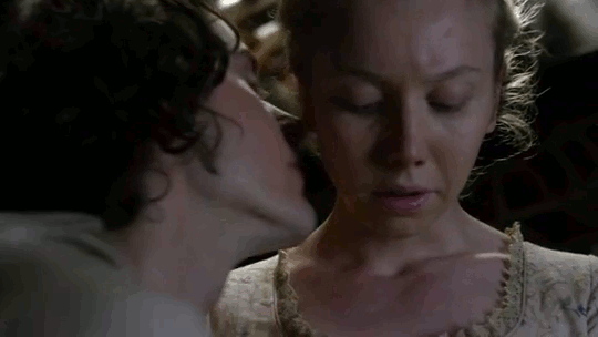 Fergus kissing her on the cheek