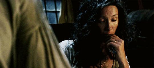 Claire, removing the top from the bottle of penicilan with her mouth and spitting it out.