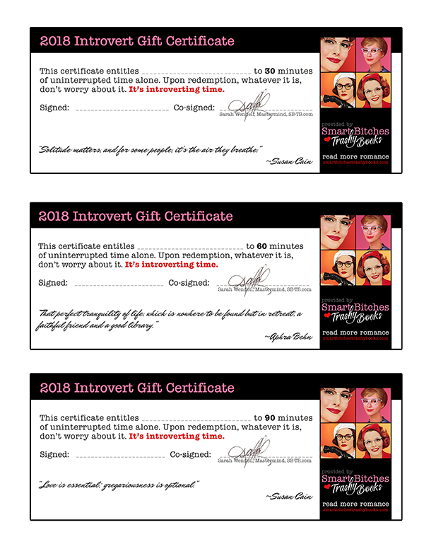 SBTB Introvert Time Gift Certificates in 30 60 and 90 minute intervials
