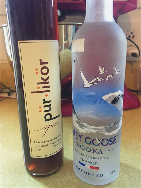 Ingredients for Firewall - vodka and blood orange liqueur