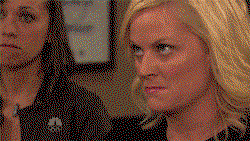 Leslie Knope from Parks and Rec is enraged.