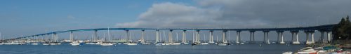 A panoramic view of the Coronado Bridge