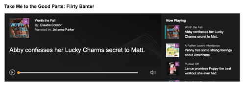 The Take Me to the Good Parts section focusing on great moments of flirty banter in books