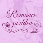 Romance Podden in pink script on a pink marble background
