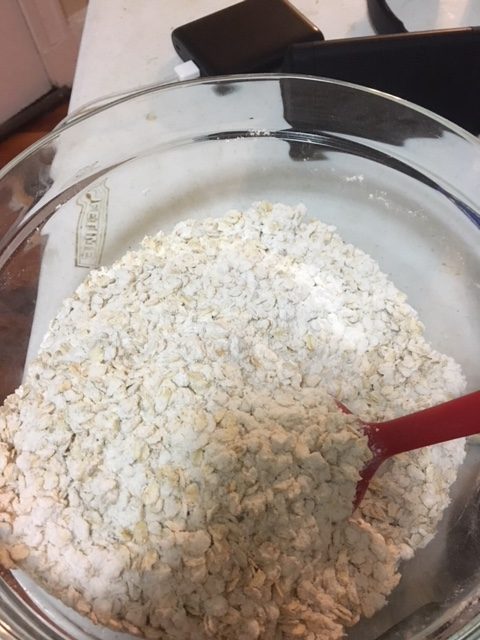 dry ingredients in the bowl.