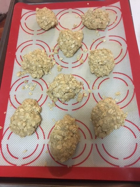 dough on the cookie sheet.