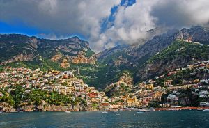 a view of Positano from the sea