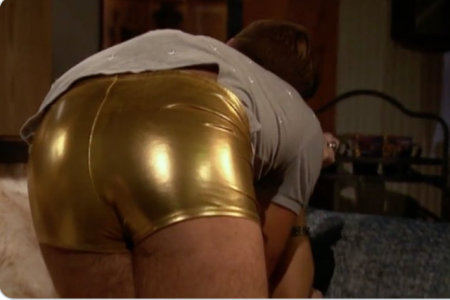 Jordan's shiny golden ass