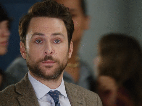 Charlie Day gives a slow and awkward thumbs up