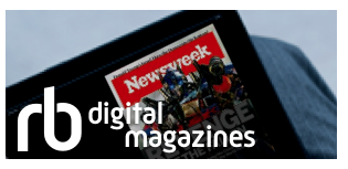 RB digital magazines logo with a picture of the masthead of newsweek which has become a piece of utter crap and I don't recommend it unless you adore clickbait idiocy 