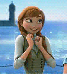 Anna from Frozen is giddy