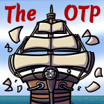 The OTPodcast a podcast for fanfic lovers and writers. The logo is a SHIP OF COURSE