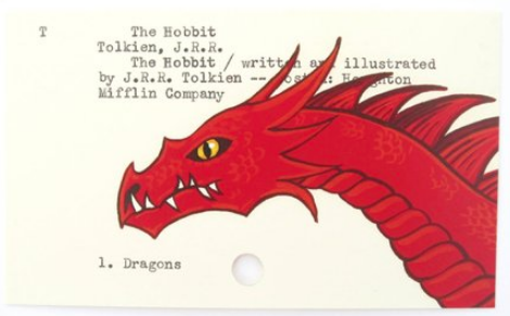 JRR Tolkein's the Hobbit iwth a big red dragon painted on it WHASSAP SMAUUUUUUUUG?