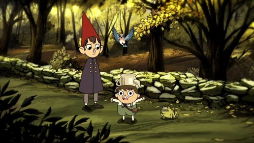 A cartoon image of two boys and a frog on a forest path. | Smart Bitches,  Trashy Books
