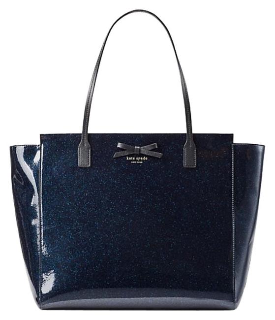 Mavis Street tote bag in dark blue glitter vinyl - it's terrific