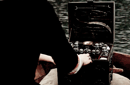 Claire opening her new medical kit.