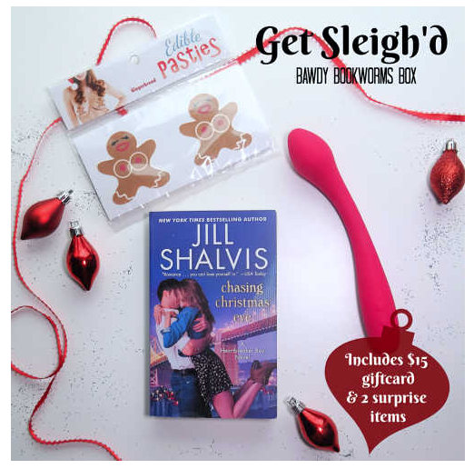 Get S'leighed box items including edible gingerbread man pasties, a bendy vibe and a copy of a Jill Shalvis book 