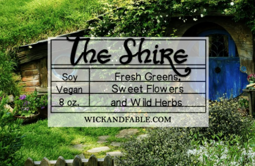 A Lord of the Rings Shire inspired scented candle