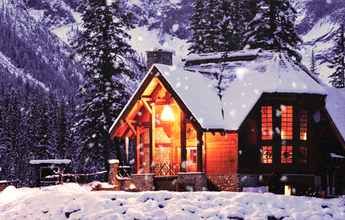 cabin in the snow