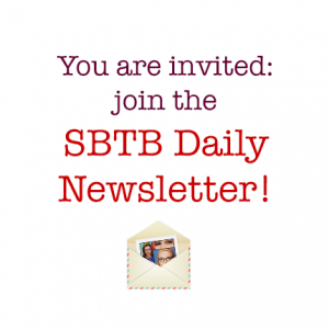You are invited - Join the SBTB Daily Newsletter! At the bottom is a small international border envelope with a picture of the Ladies inside