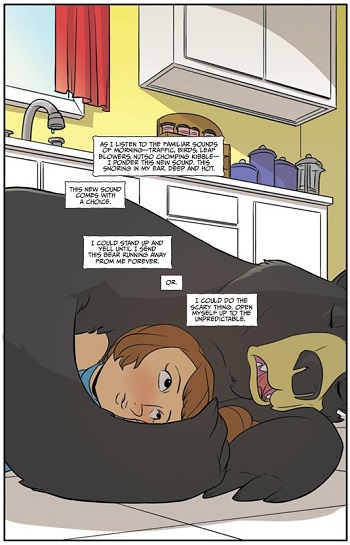 Nora wakes up with Bear for he first time