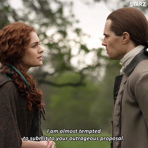 Lord John tells Bree I am almost tempted to submit to your outrageous proposal