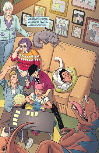 The Runaways hanging out and eating popcorn adorably