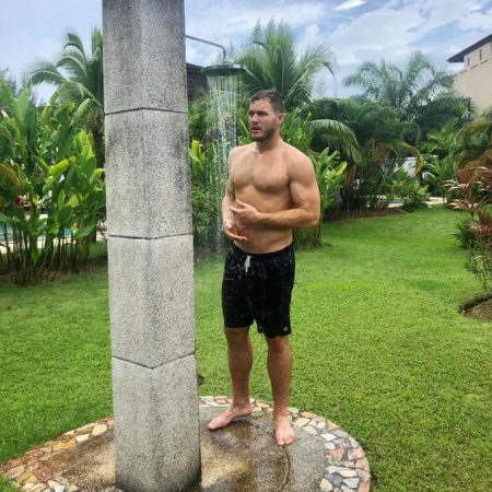 Colton takes a shower